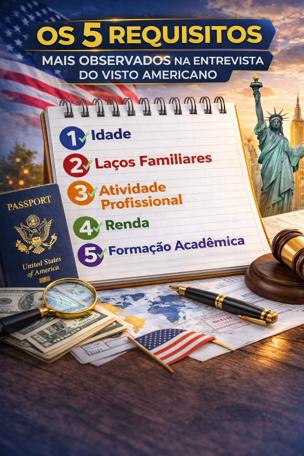 Cinco Requisitos Analisados na Entrevista do Visto Americano